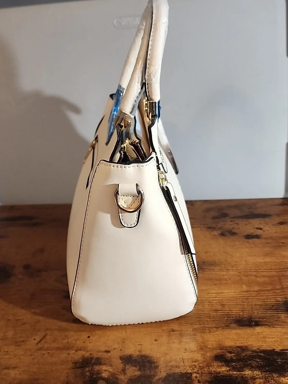 Beige Floral Embroidered 3pcs Set Women's Handbag With Elegant geometric Print,